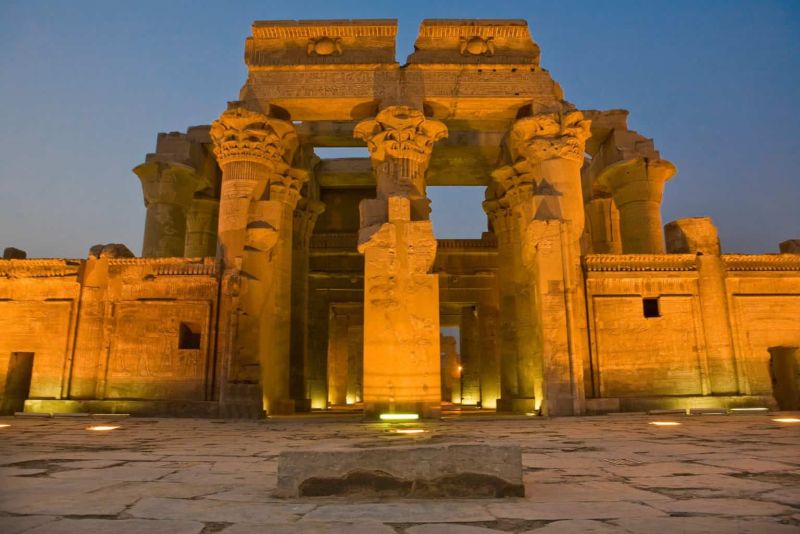 Kom Ombo Temple at sunset during MS Moon Dance Nile Cruise